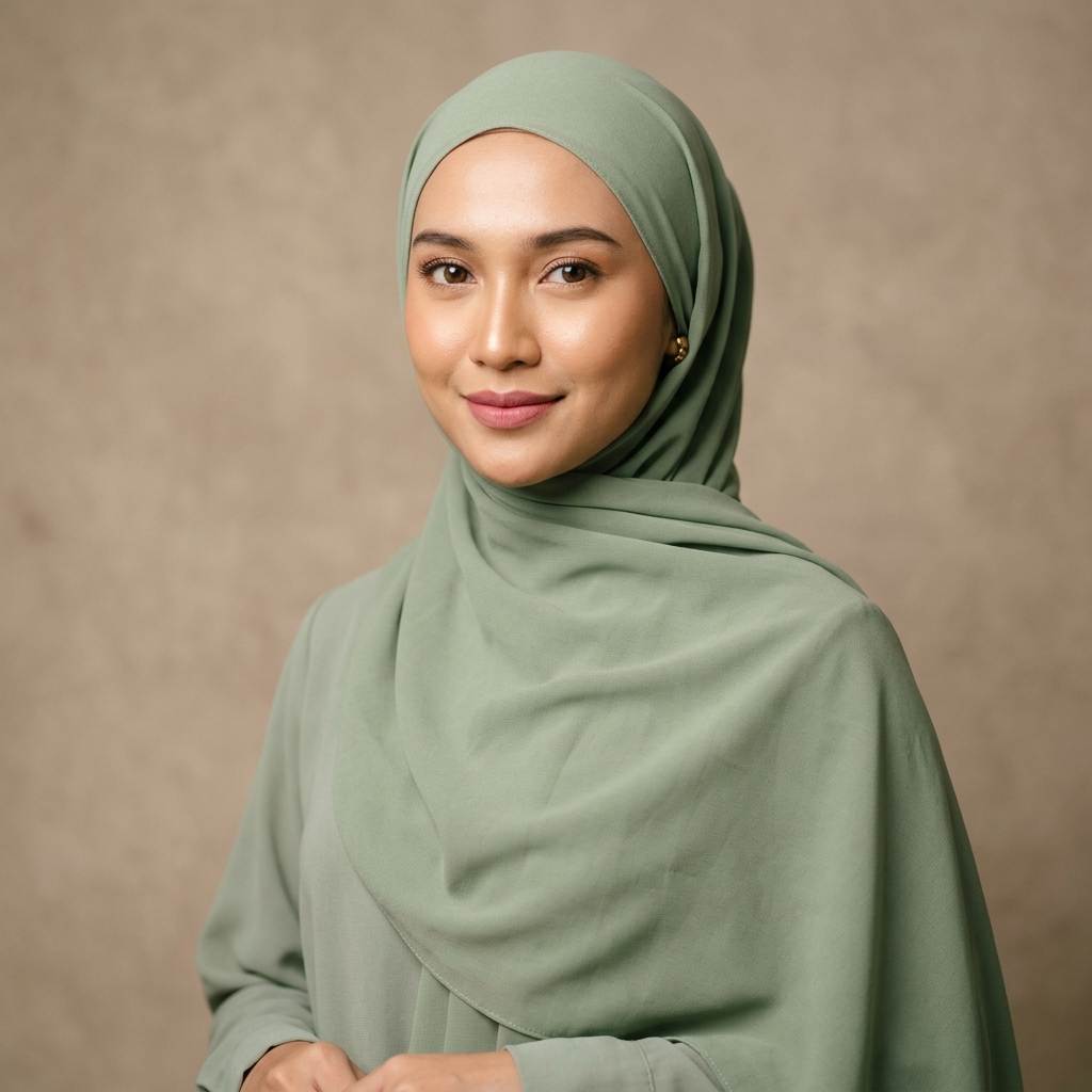Khimar Premium Silk Gold Accent